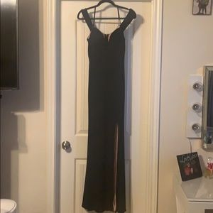 Off the shoulder black dress